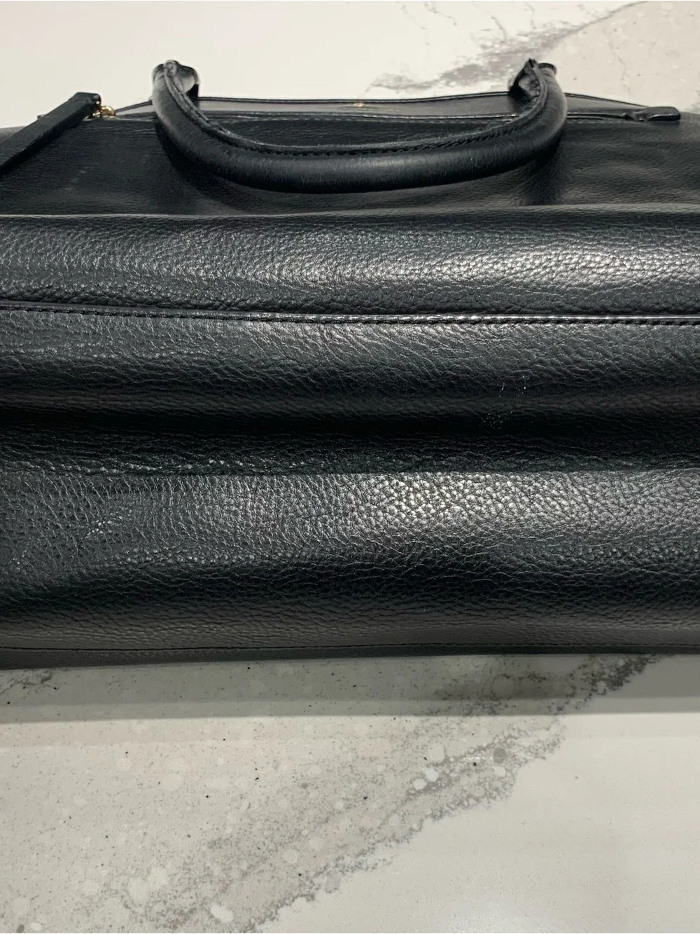 kate spade Black Leather Satchel with Gold Hardware
